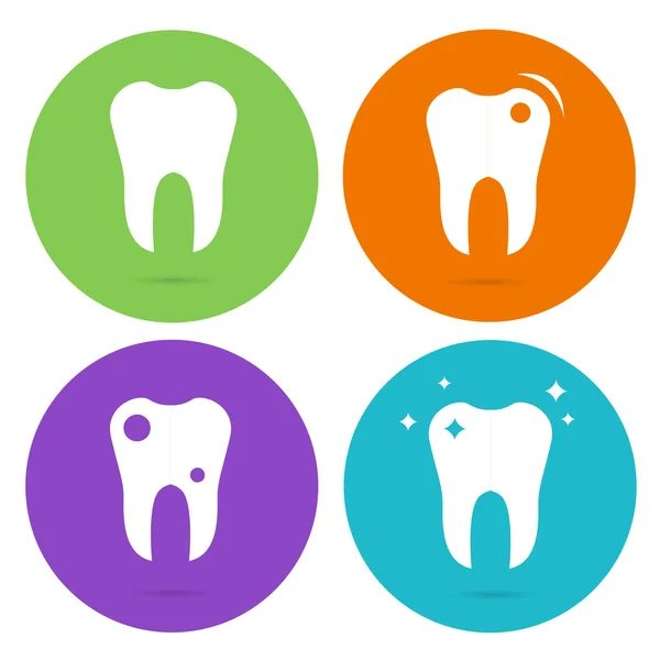 Dente, dentes círculo ícones —  Vetores de Stock