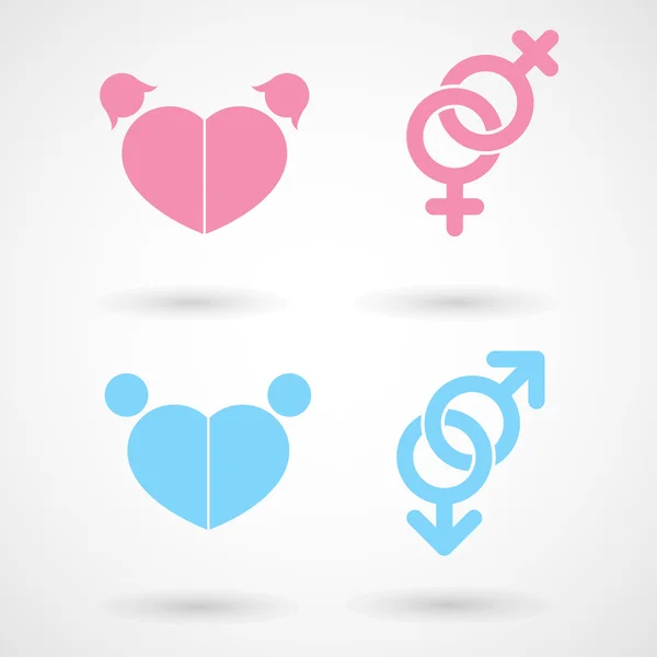 Homo- en lesbische symbool pictogrammen — Stockvector