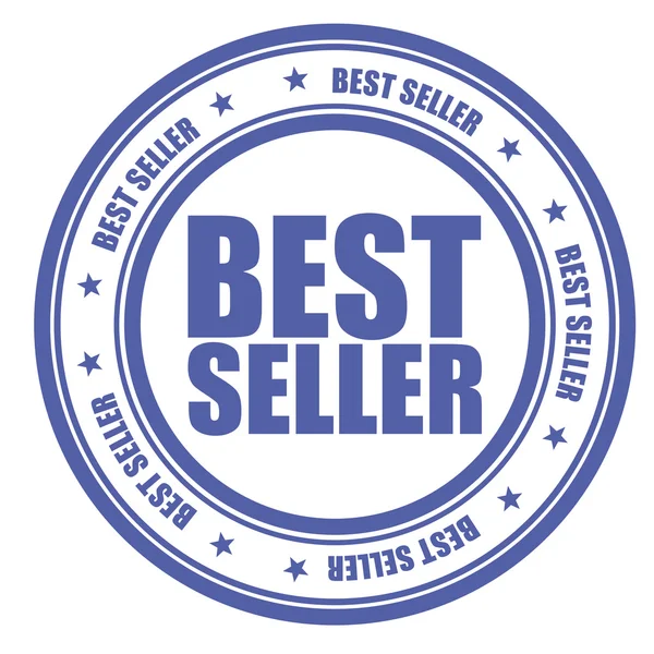 Sello azul con palabras Bestseller — Vector de stock