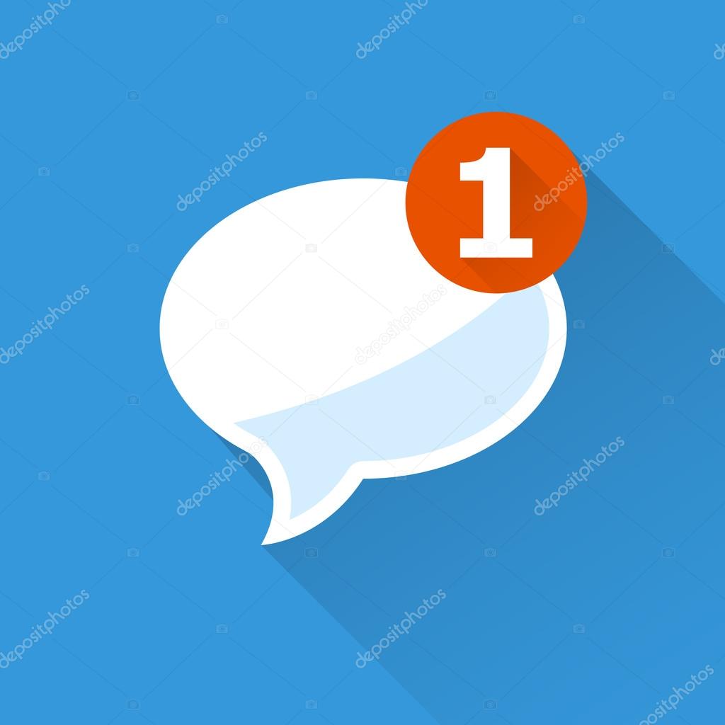 Incoming message - notification icon, speech bubble
