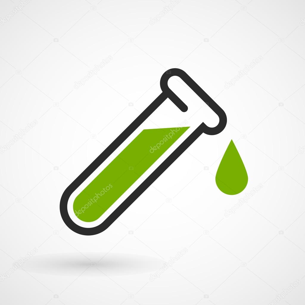 Test tube icon with drop of acid