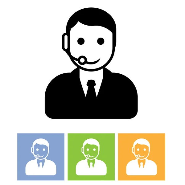 Serviço de suporte ao cliente - ícone assistente de call center —  Vetores de Stock