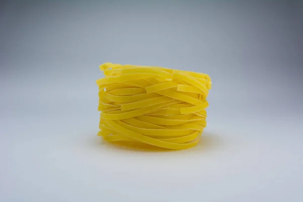 Yellow Pasta White Background — Stock Photo, Image