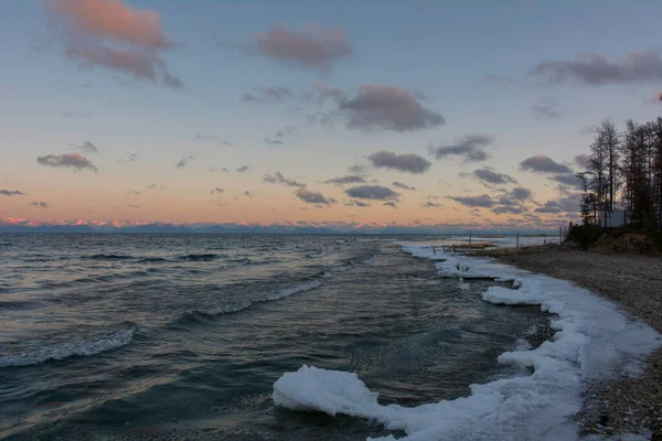 Baikal Landscape Eastern Siberia Russia Sayan Mountains Fog Lake Baikal — Stock Photo, Image