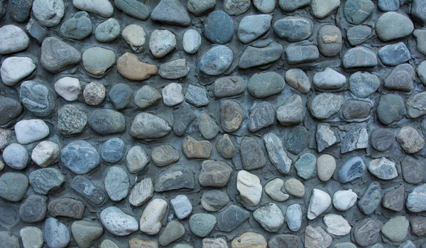 Kamenná Stěna Textura Cesta Malých Kulatých Mořských Kamenů Stock Snímky