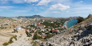 Kırım 'da Sudak plajında hava manzarası