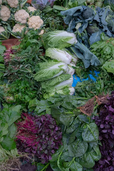 Las Verduras Hoja También Llamadas Verduras Hoja Verduras Ensalada Verduras — Foto de Stock