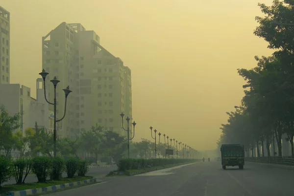 Kolkata West Bengal Índia Novembro 2016 Rajarhat Newtown Estrada Kolkata — Fotografia de Stock