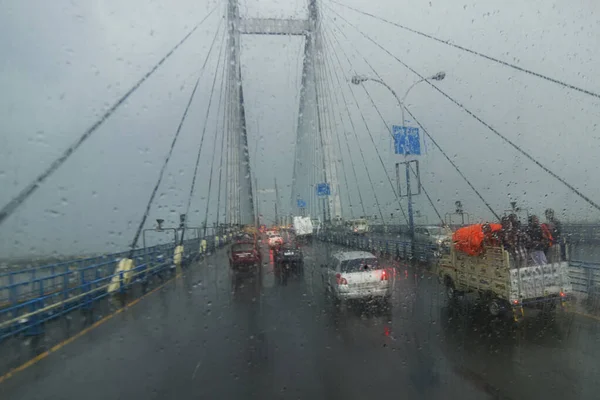 Видьясагар Сету Мост Через Реку Ганг Известный Мост Хугли Калькутте — стоковое фото