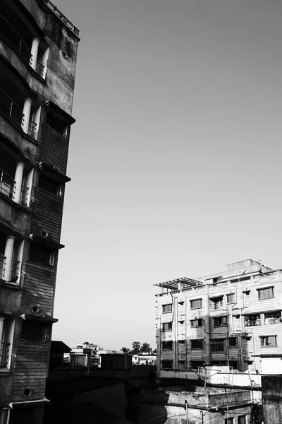 Howrah Westbengalen Indien Juni 2020 Neubau Eines Gebäudes Schwarz Weiß — Stockfoto