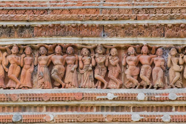 Decorações Terracota Nas Paredes Templo Pratapeswar Kalna Bengala Ocidental Índia — Fotografia de Stock