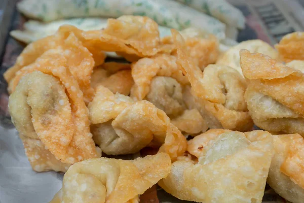 Momo Cerdo Frito Comida China Fresca Que Vende Territy Bazar —  Fotos de Stock