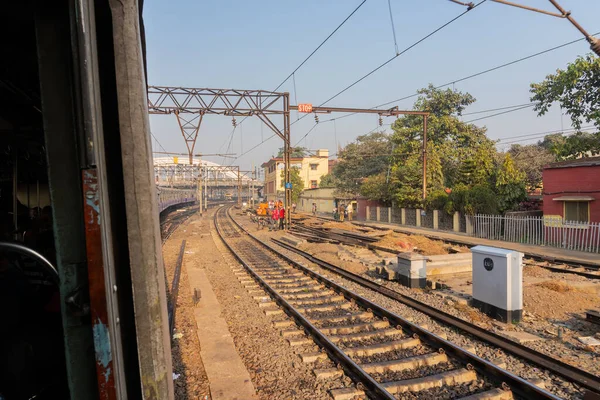 Howrah Station Howrah West Bengal India Febrero 2018 Ferrocarril Ferrocarril —  Fotos de Stock