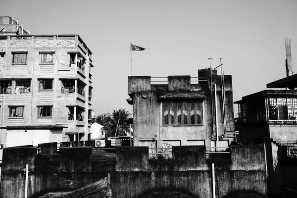 Howrah Bengala Ocidental Índia Junho 2020 Edifícios Residenciais Preto Branco — Fotografia de Stock