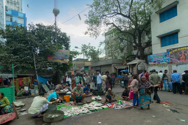 Kolkata West Bengalen India December 2018 Klanten Die Morgens Vis — Stockfoto