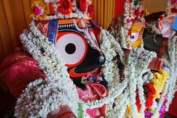 Gudebilleder Jagannat Balaram Gudinde Suvadra Lord Jagannath Bliver Tilbedt Med - Stock-foto