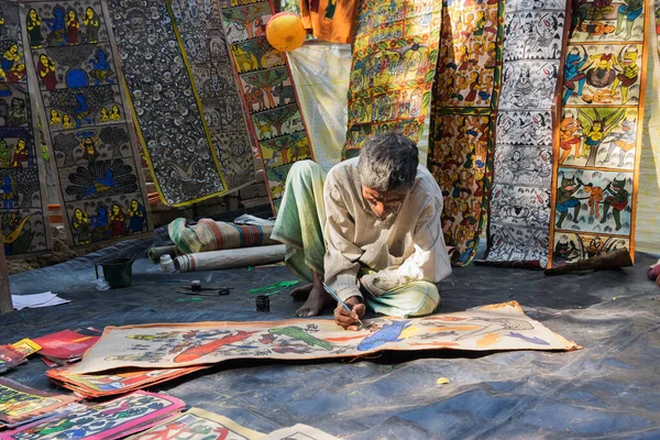Pingla West Bengal India Listopad 16Th 2014 Kolorowe Obrazy Przygotowywane — Zdjęcie stockowe
