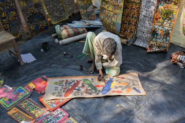 Pingla Bengal Occidental India Noviembre 2014 Pinturas Coloridas Están Siendo — Foto de Stock