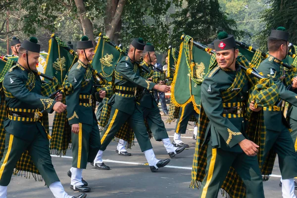 Kolkata Bengala Occidental India Enero 2020 Oficiales Del Ejército Indio —  Fotos de Stock