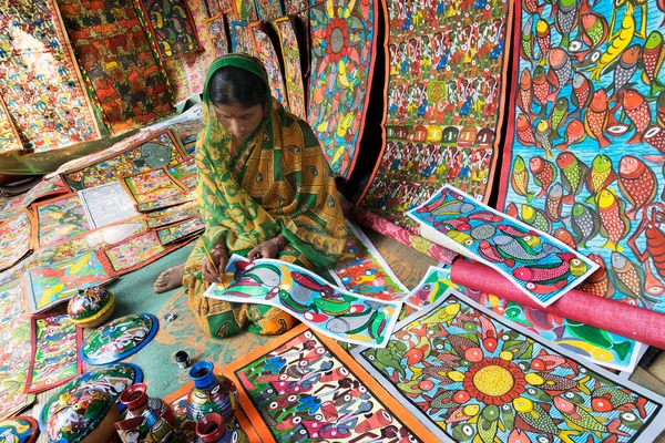 Pingla Bengal Occidental India Noviembre 2014 Artesanías Coloridas Están Siendo — Foto de Stock