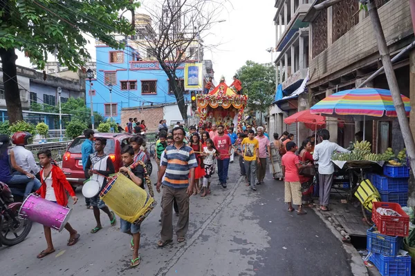 Howrah West Bengal India July 22Th 2018 Drummers Playing Drums — Stock Photo, Image