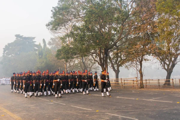 Route Rouge Kolkata Bengal Ouest Inde Janvier 2018 Des Officiers — Photo