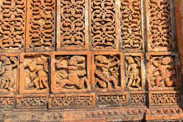 Madanmohan Tapınağı Bishnupur Batı Bengal Hindistan Ünlü Terracotta Kahverengimsi Kırmızı — Stok fotoğraf