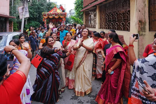 Howrah West Bengal India Июля 2018 Года Бенгальские Индуистские Сари — стоковое фото