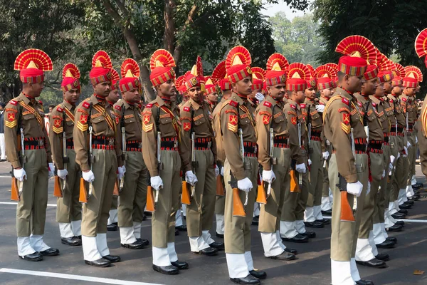 Kalkuta Bengal Zachodni Indie Stycznia 2020 Indyjscy Oficerowie Armii Khaki — Zdjęcie stockowe