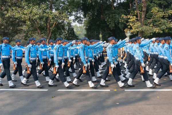 Kolkata Bengale Occidental Inde Janvier 2020 Des Officiers Des Forces — Photo