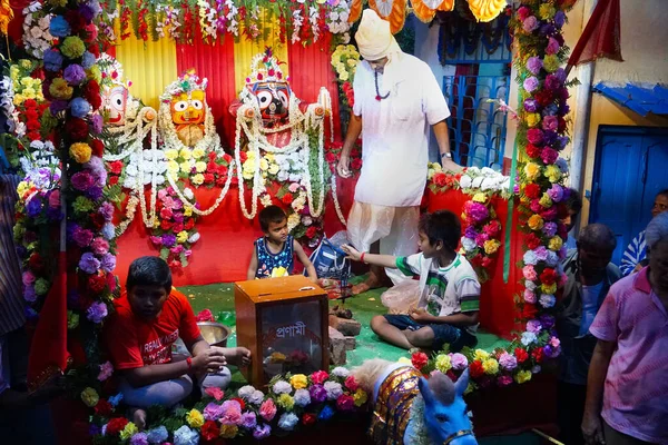 Howrah West Bengal India Lipca 2018 Niepowlekany Rath Rydwan Boga — Zdjęcie stockowe