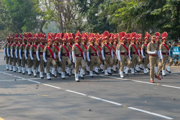 Kolkata Bengala Occidental India Enero 2020 Oficiales Del Ejército India —  Fotos de Stock