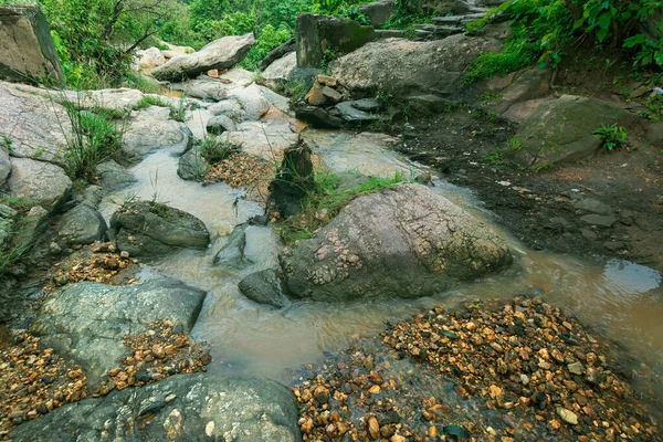 Beautiful Bamni Waterfall Having Full Streams Water Flowing Downhill Amongst — Stock Photo, Image