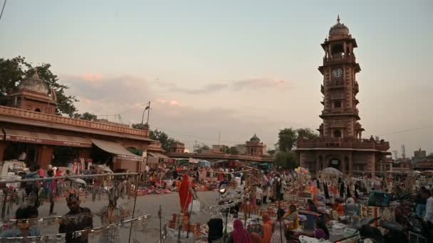 Jodhpur Rajasthan Indien Oktober 2019 Auf Dem Clock Tower Market — Stockvideo