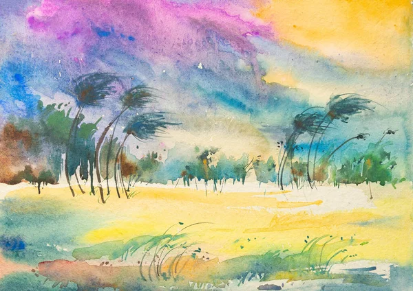 Beautiful Monsoon Watercolour Made Handmade Paper Painted Brush Paints — Stock Photo, Image