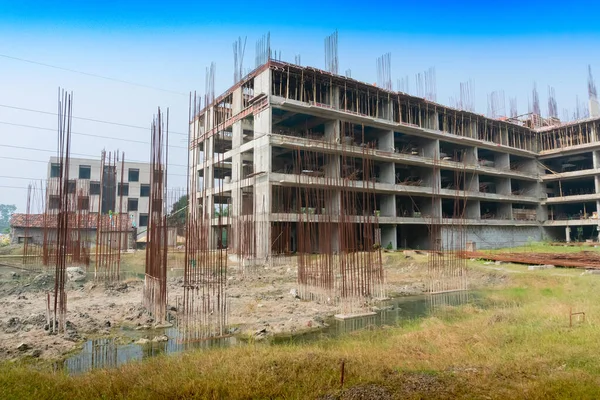 New buildings are being built at Rajarhat New Town area of Kolkata, West Bengal, India. Kolkata is one of the fastest growing city in eastern region of India. Real estates are growing fast.