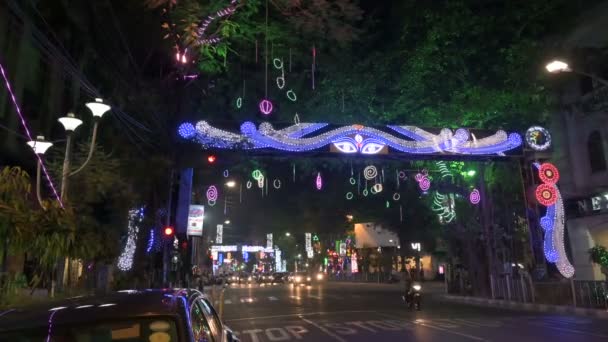 Park Caddesi Kolkata Hindistan Kasım 2020 Park Caddesi Diwali Deep — Stok video