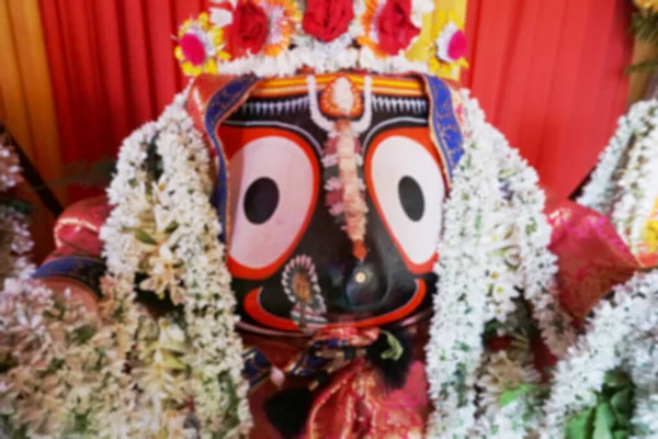 Imagem Turva Ídolo Deus Hindu Jagannath Lord Jagannath Está Sendo — Fotografia de Stock