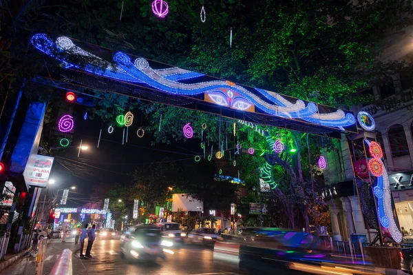 Park Street Kolkata India Noviembre 2020 Park Street Está Decorada — Foto de Stock