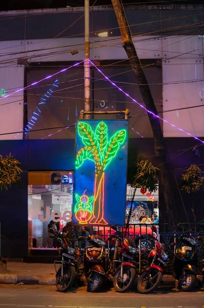 Park Street Kolkata India Noviembre 2020 Iluminación Decorada Diwali Área — Foto de Stock