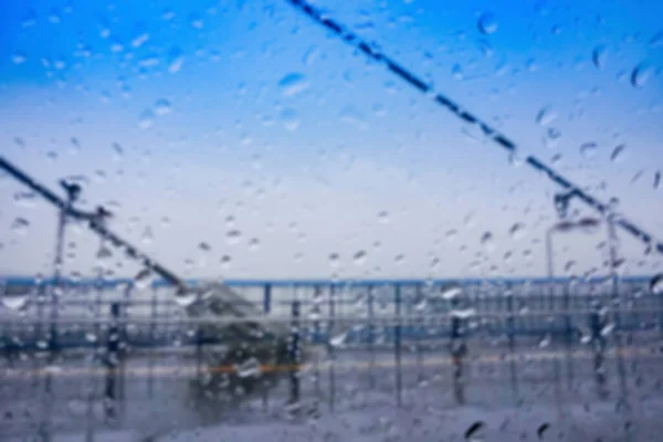 Immagine Sfocata 2Nd Hoogly Bridge Sotto Pioggia Immagine Monsonica Kolkata — Foto Stock