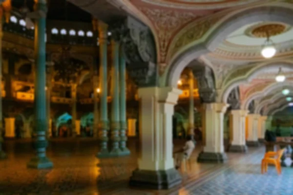 Imagen Borrosa Pared Interior Decorada Celing Del Palacio Mysore Palacio — Foto de Stock