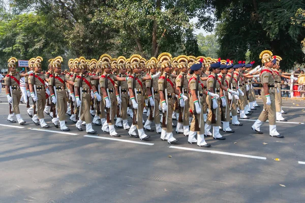 Kolkata Bengala Occidental India Enero 2020 Marzo Pasado Los Cadetes —  Fotos de Stock