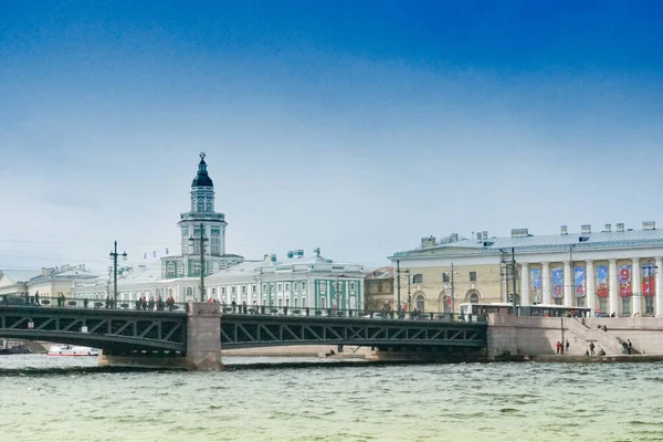 Saint Petersburg Rusland April 29Th 2018 Neva Rivierdijk Panoramisch Landschap — Stockfoto