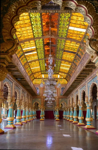 Mysore Karnataka India Noviembre 2018 Hermoso Techo Interior Decorado Del — Foto de Stock