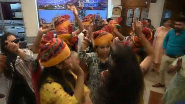 Jodhpur Rajasthan Indie Října 2019 Oslava Svatby Sindhi Hotelu Tradiční — Stock video