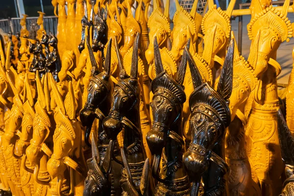 웨스트 벵골의 비슈누 푸르에서 인형인 테라코타 인형인 콜카타의 수공업 박람회에서 — 스톡 사진