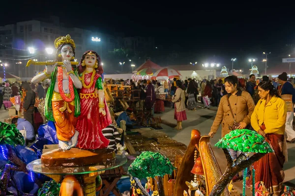 Kolkata Länsi Bengal Intia Joulukuuta 2018 Lordi Krishna Soittamassa Huilua — kuvapankkivalokuva