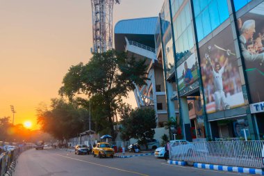 Kolkata, Batı Bengal, Hindistan - 12 Ocak 2020: The Eden Gradens, CAB veya Cricket Association of Bengal ofisi. Kolkata 'nın dünyaca ünlü kriket stadyumu.