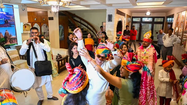 Jodhpur Rajastán India Octubre 2019 Celebración Del Matrimonio Sindhi Hotel — Foto de Stock